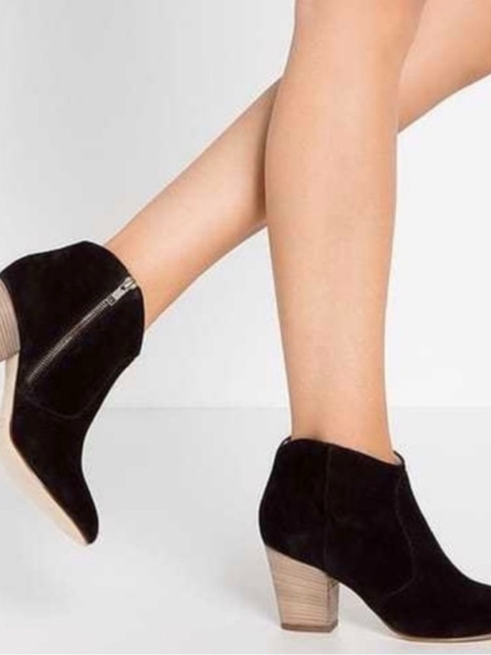 CLUB MONACO Brooklyn Leather Suede Booties Black